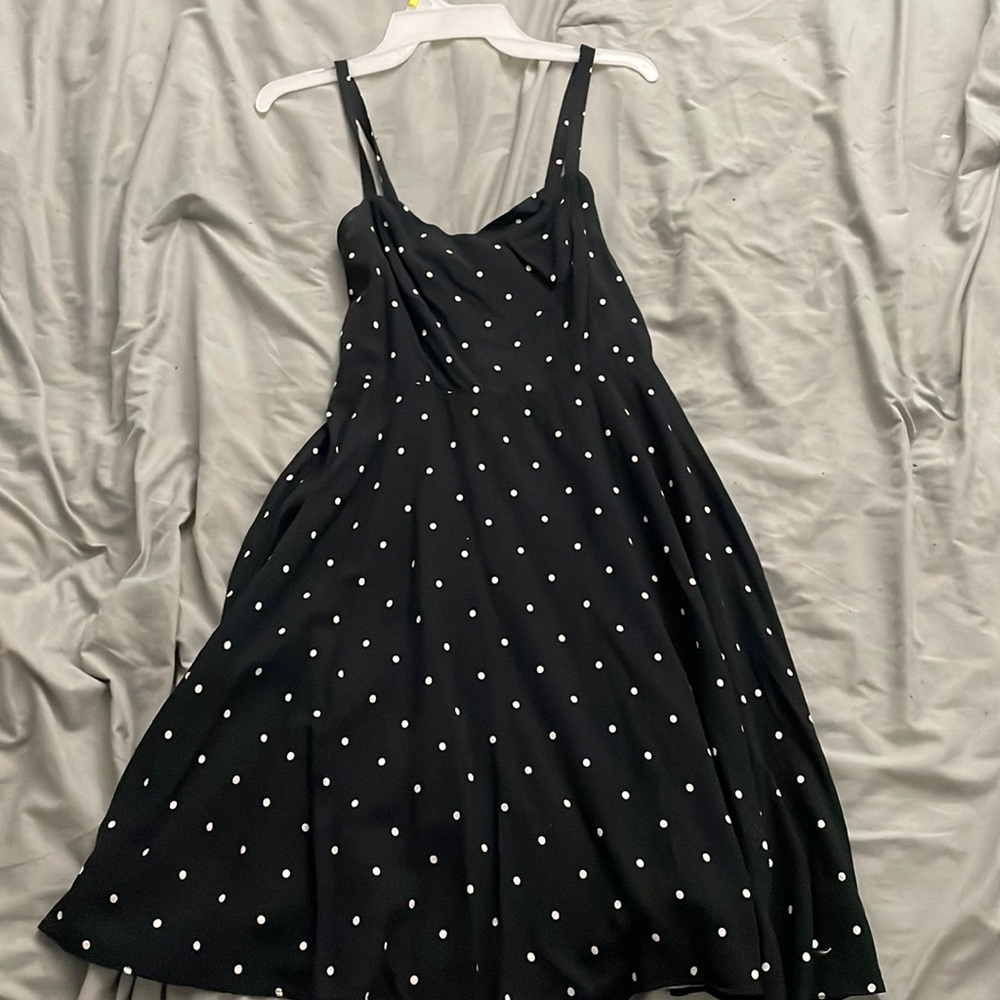 Black and white polkadots summer dress